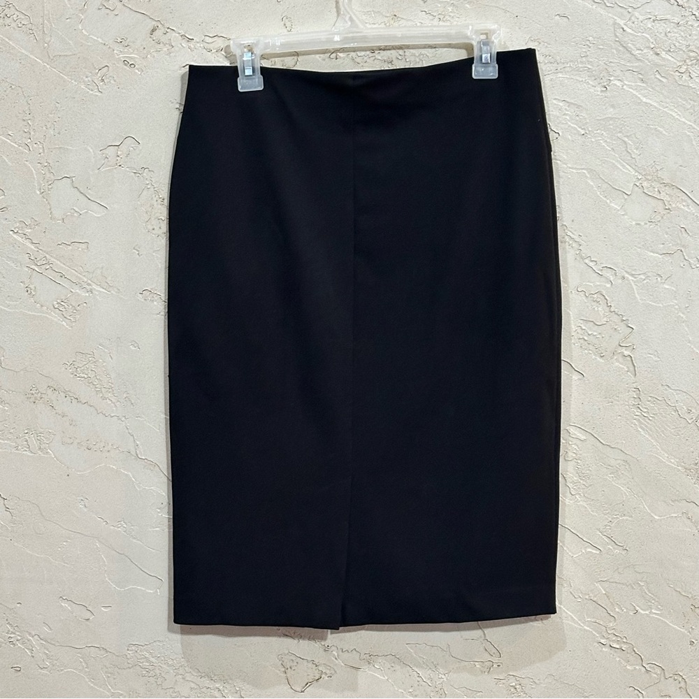 NYCC Women’s Black Pencil Skirt with Gold Accent Buckles Elastic Waist Size M - Picture 2 of 6
